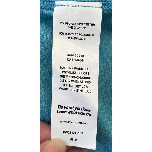 Life is Good Mens Linear Oceanview Blue Active SS Tee Size Large - Picture 7 of 7